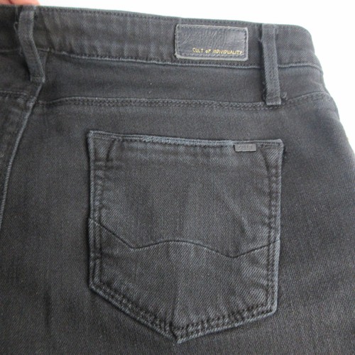 Cult of Individuality Damen Gr. 30 Knöchel Capri schwarz roher Saum Skinny Stretch - Bild 10 von 13