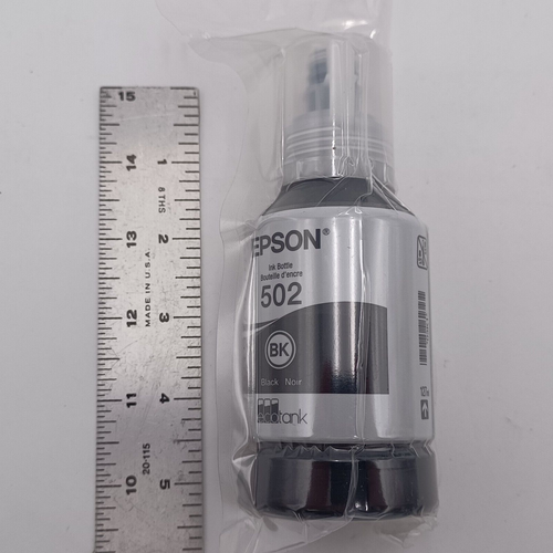 EPSON 502 Ink Bottle Exp 04-2027 ( 127ml ) Black - Genuine OEM (Sealed) - Picture 2 of 5