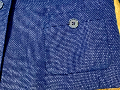 Talbots Colorful Linen Button-Up Jacket 12P Blue 3/4 Sleeve Vintage 2-Pocket - Picture 3 of 11