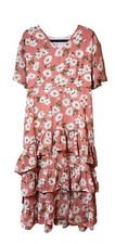 Floral dresses Pink Ruffle Skirt.