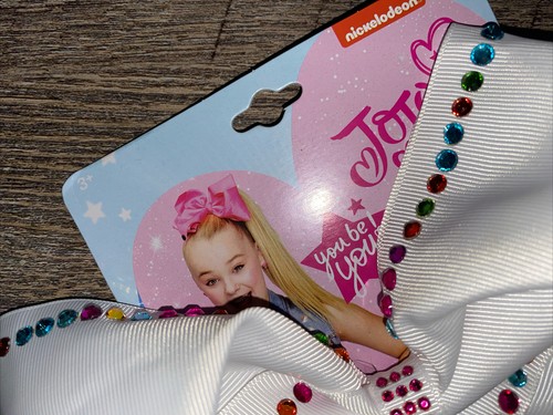 JoJo Siwa Rhinestone Pink Rainbow White Hair Bow Nwt Birthday Christmas - Picture 5 of 6
