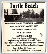 Many LA Turtle Beach Motel Camping Lake Advertisement Clipping Ad Vintage