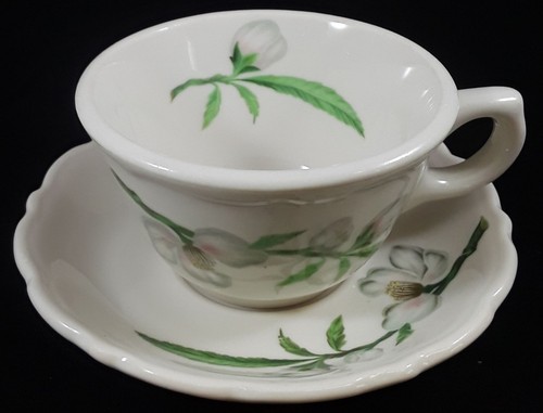 Vintage Syracuse China Park Lane Cup & Saucer - Restaurant Ware PinkWhite Floral - Picture 2 of 8