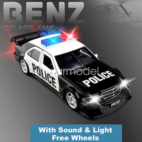 1:32 Mercedes AMG 190E W201 Police Vehicle Diecast Model Car Sound&Light Toy - Picture 11 of 28