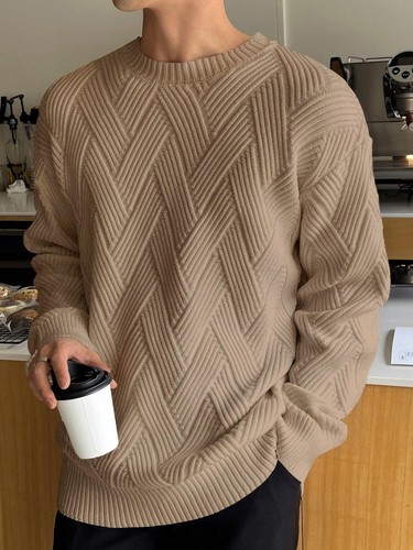 Look Time Life Men Solid Drop Shoulder Sweater - Picture 12 of 16