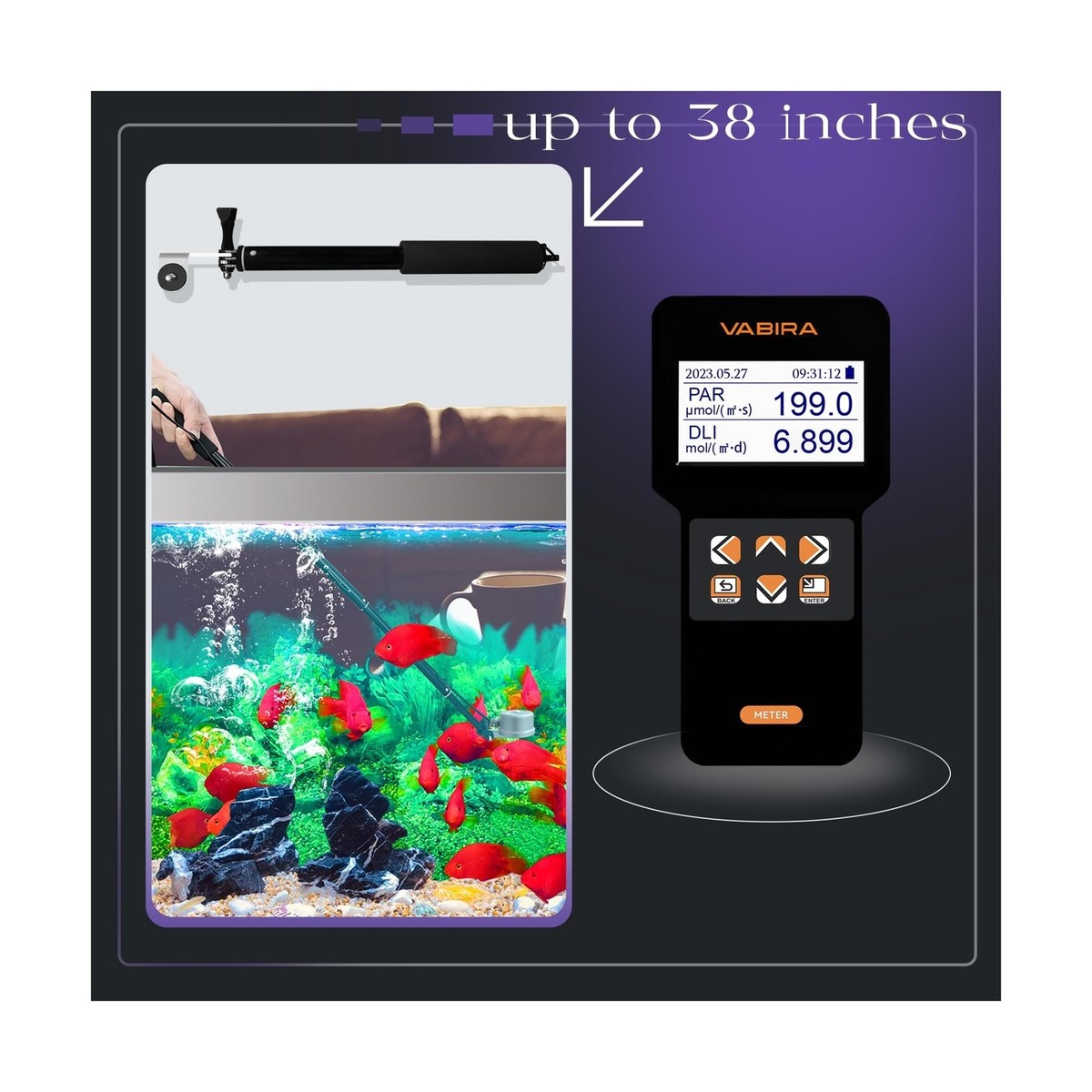 VBR-Aqua PAR Meter for Aquarium R,G,B PAR Seperately | eBay