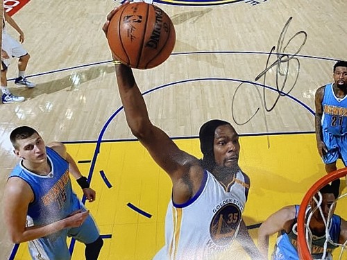 KEVIN DURANT AUTOGRAPHED 16x12 Golden State Warriors Photo PSA/DNA - Picture 3 of 3