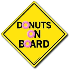 Donuts On Board Magnet Decal, 5x5 Inches, Automotive Magnet for Car