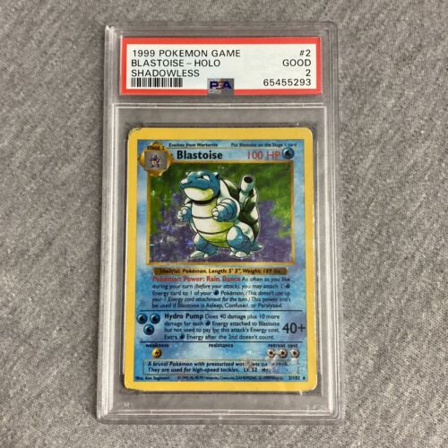 1999 Pokemon Game #2 Blastoise-Holo Shadowless PSA 2 Good 2/102