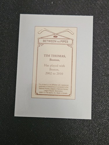 2010-11 In The Game Ultimate Memorabilia TIM THOMAS #99 Not In Case SSP RARE - Picture 2 of 2