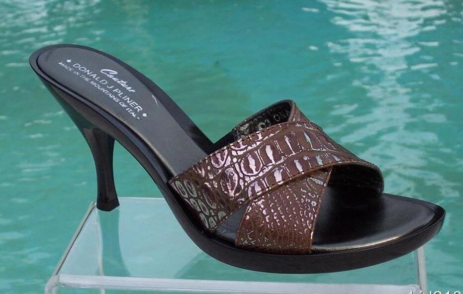 Donald Pliner Couture Metálico Gator Zapato Nuevo Expresso Estaño Diapositiva 235 Nuevo en Caja 11 Donald Pliner Couture Metálico Gator Gator Gator Zapato Nuevo Expresso Estaño Diapositiva 235 Nuevo en Caja 11 el mas reciente