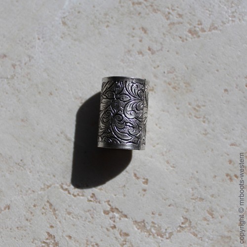 FA-403-A Western Scarf Slide Floral Design Antique Silver - Picture 5 of 5