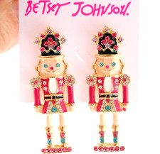2 BETSEY JOHNSON CRYSTAL RHINESTONE & PINK EN...