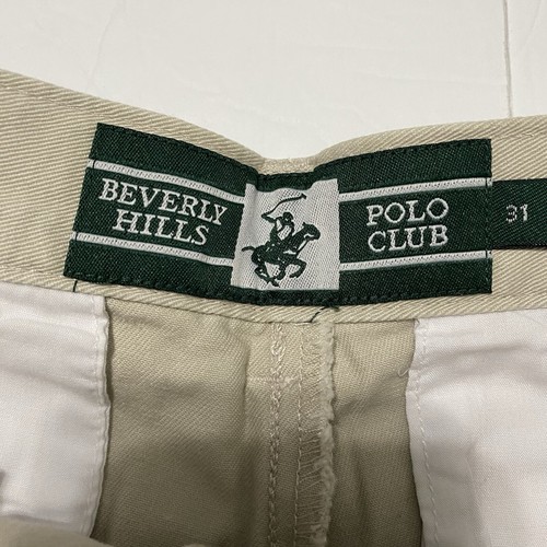 Y2K Beverly Hills Polo Club Shorts Size 31 Pleated Khaki Relaxed Fit BHPC - Picture 6 of 13