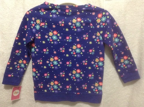 NWT Circo Girls' Pullover Sweater Blue Diamond FLOWERS XS ( 4 / 5) - Picture 2 of 4