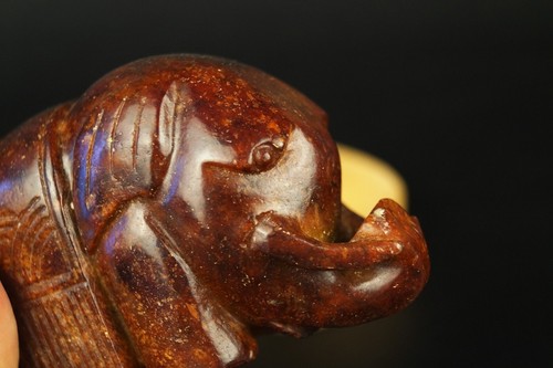 Chinese Antique Han Dynasty Hetian Ancient Jade Carved Statues Jade Elephant - Picture 6 of 10