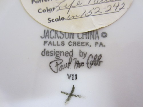 RARE MCM Salesman Sample PAUL McCOBB JACKSON CHINA Restaurant Ware Dinner Plate - Picture 6 of 7