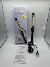 Hot Tools Pro Signature Gold Curling Iron | Long-Lasting, Defined Curls, (1 in)