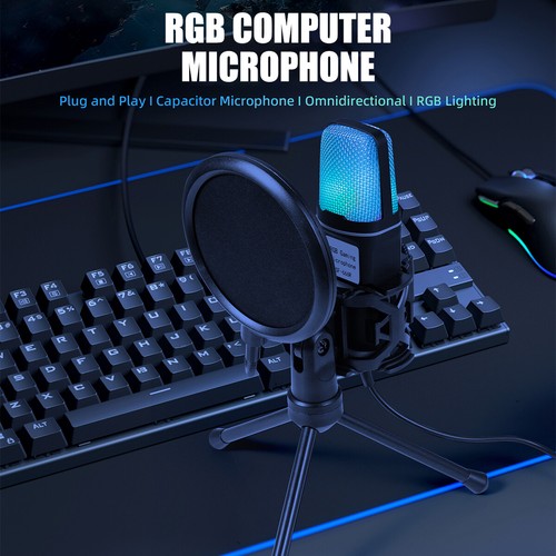 USB Microphone Computer Condenser Recording Microphones For Laptop,Desktop PC - Picture 3 of 19