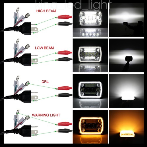 Pair 7x6" LED Headlights Hi/Lo Beam DRL Fit GMC Safari C6500 C7500 Topkick Truck - Picture 8 of 11