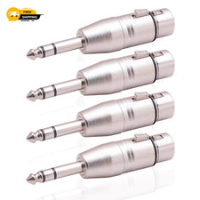 4 Pack XLR Female to 1/4" TRS Adapter, Balanced Quarter Inch...