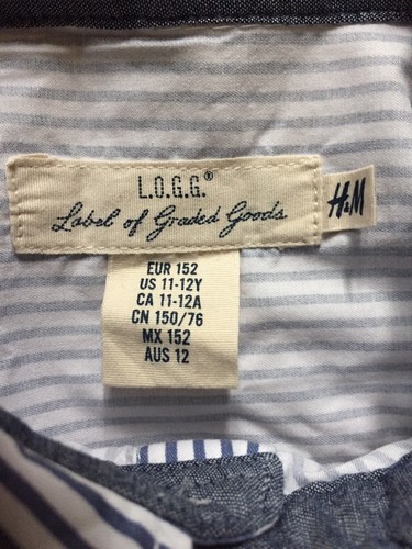 H&M Boys Navy Pinstriped Shirt 11-12 Years - Picture 2 of 3