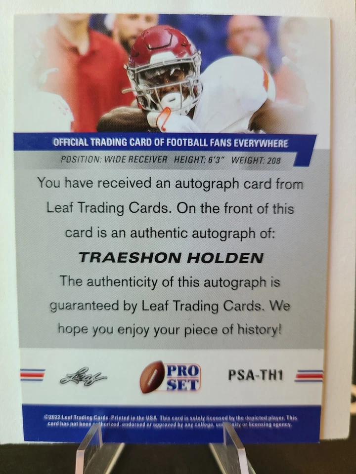 Traeshon Holden Leaf Pro Set 2022 Blue Auto Alabama #PSA-TH1 - Image 2 of 2