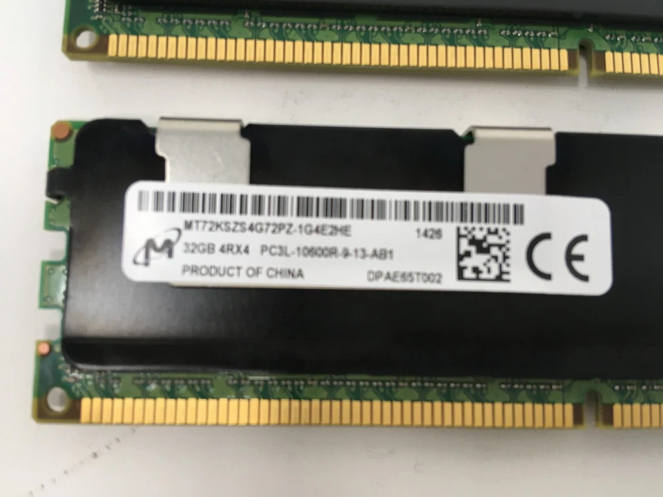 MICRON 64 GB -32GBx2 DDR3 PC3-10600R 4Rx4 MT72KSZS4G72PZ-1G4E2HE (SERVER RAM) - Image 3 of 4