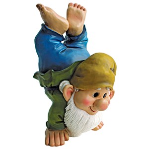 Handstand-Henry-The-Garden-Gnome-Design-Toscano-10-034-Hand-Painted-Statue