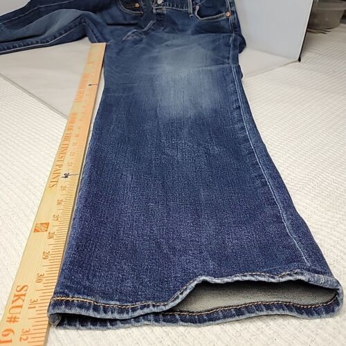 Jeans Levis uomo 44x32 blu 501 gamba dritta bottoni mosca casual vestibilità originale - Foto 11 di 13