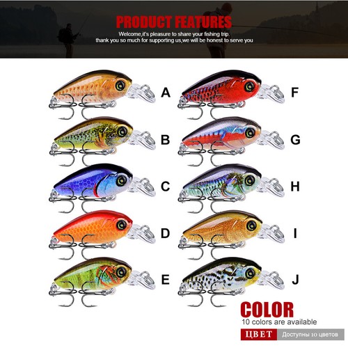Lote de 5 piezas Crankbaits 4,7 cm/4 g señuelos de pesca Minnow gancho aparejos cebo duro bamboleo - Imagen 21 de 21
