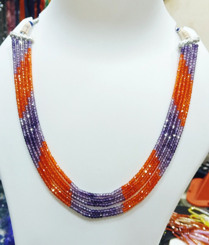 5 Lines Of Multi Zircon Necklace Traditional necklace Multi Zircon Necklace - Picture 4 of 4