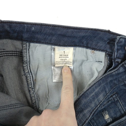 Jeans ajustados a máquina para niños 1 pedrería desgastados azul medio denim - Imagen 9 de 10