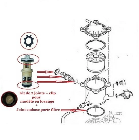 JOINTS CLIPS REPARATION SUPPORT FILTRE A GASOIL MODELE LOSANGE CITROEN ZX - Photo 3/3