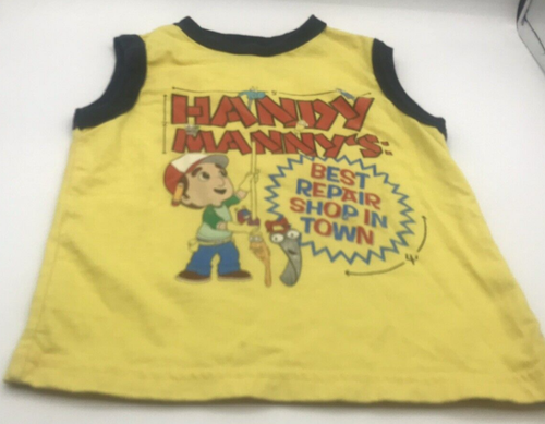 Super Rare VTG Y2k Disney Handy Manny BOYS Tank Top Size 4 Yellow/Black Gift