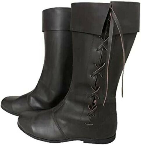Medieval Leather Boots | Renaissance Viking Pirate Boots | Leather Lace - Bild 2 von 3