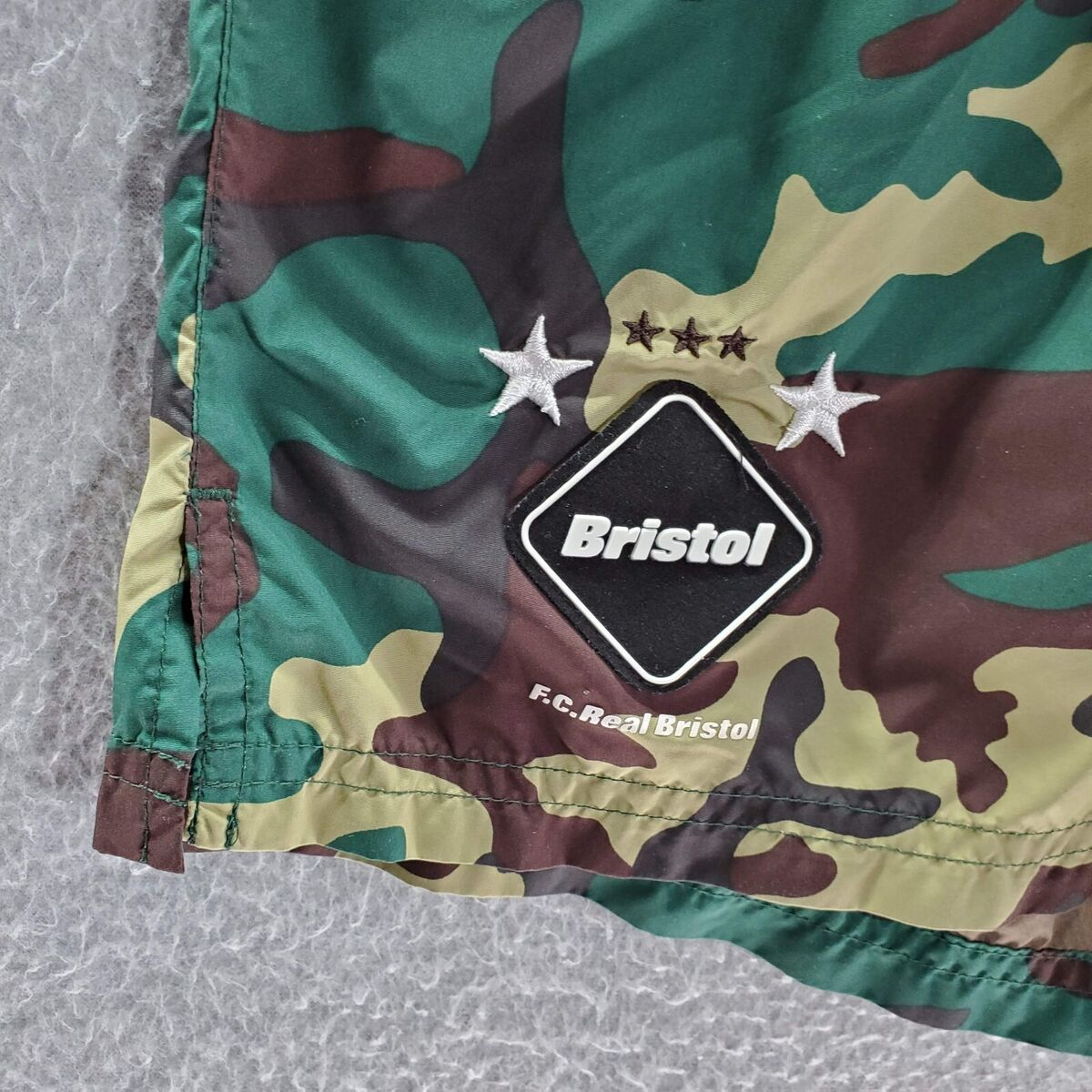 Nike x FC Real Bristol Men Shorts Large Green Camo Embroidered