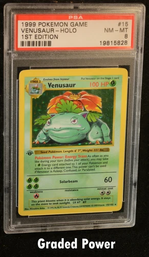 Pokemon Base Set 1st Edition Venusaur PSA 8 HOLO (5828)