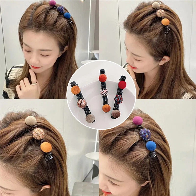 Velvet Braided Hair Clips, Double Bangs Hair Clips Braided Hair Alice Headwear ∂ - Image 2 of 4