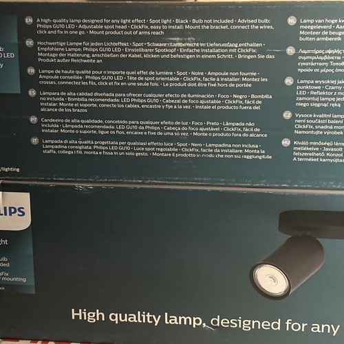 Philips Pongee 4 Bar Spotlight Ceiling LED Light 4 x 5.5w BLACK 230v (New) - Picture 7 of 12
