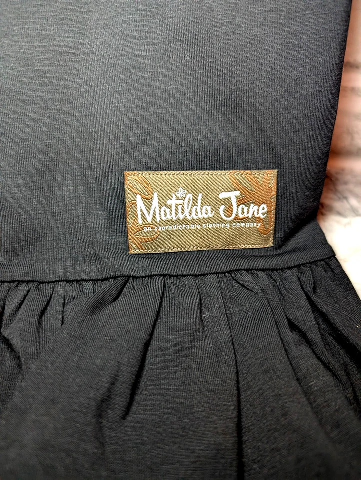 NUEVO NUEVO CON ETIQUETAS Pantalones Matilda Jane Niños Negros Volantes Acampanados Pierna Pull On Informal Ajuste Cómodo Foto 3 de 4