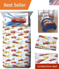 Cars 3 Twin Microfiber Sheet Set - Reversible and Easy Care with Matching Decor