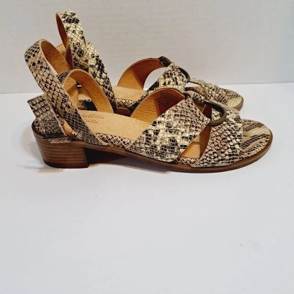 Seychelles Exhilarating Snakeskin Exotic Strappy Low Heel Sandals Size 8.5 - Image 2 of 4