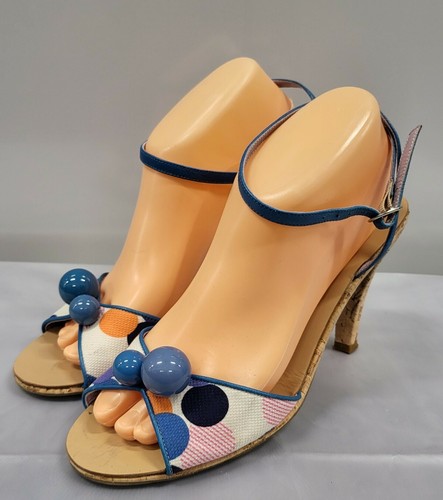 Marc by Marc Jacobs Multi Print Ball Sandals w/ Ankle Strap Sz US 9 Italy - Picture 5 of 10
