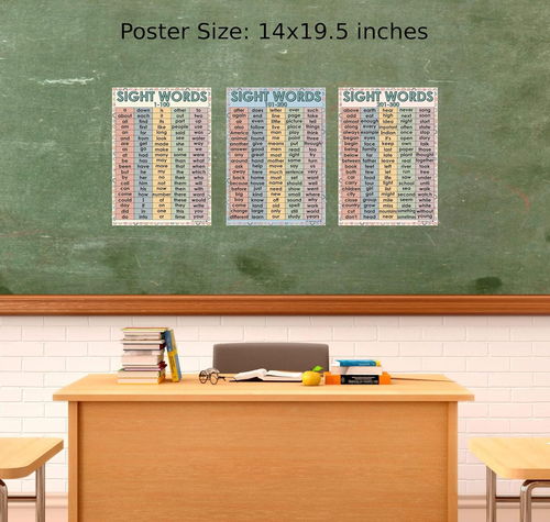 Boho Sight Words Charts 1-300 Alphabetized - Laminated 14x19.5” - Educational Po - Picture 7 of 8