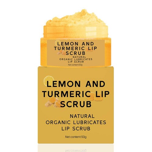 Kurkuma Lippenpeeling, Zitrone Kurkuma Lippenpeeling für trockene, rissige Lippen - Bild 3 von 14