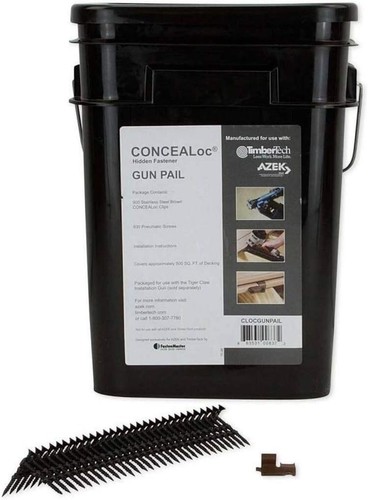 TimberTech Azek CONCEALoc Pistoleneimer mit versteckter Befestigung 500sf (900 Clips 930 Schrauben)