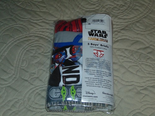 FIVE DISNEY BOYS' STAR WARS THE MANDALORIAN COTTON BRIEFS - SIZE 6 - FREE SHIP - Picture 2 of 2