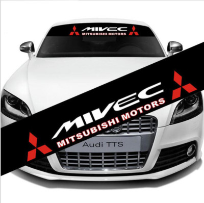 Car Front Rear Windshield Banner Decal Reflective Sticker For MIVEC Mitsubishi