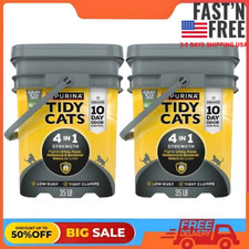 2 Pack Purina Tidy Cats 4-in-1 Clumping Cat Litter, Odor Control, Low Dust, 35 l